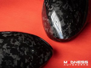 Alfa Romeo Giulia Mirror Covers - Carbon Fiber - Full Replacements - Forged Carbon - Feroce Carbon - w/ Factory Clips